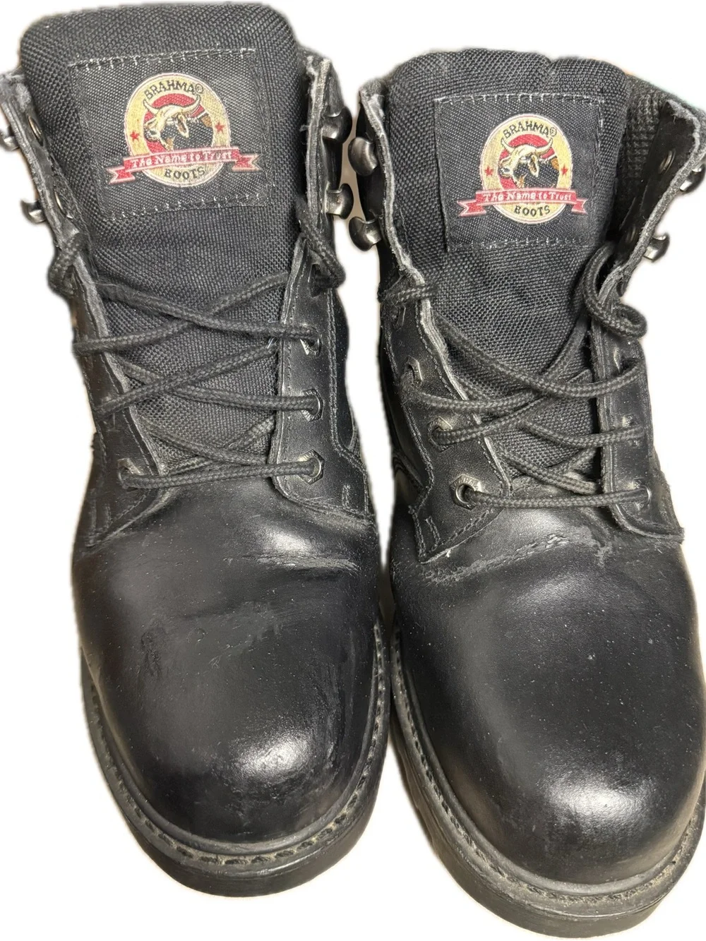 Brahma Black Men's Lace-Up Work  Biker Rockabilly,combat BOOTS pre-owned